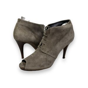 J Crew Archer Italy Suede Peep‎ Toe Ankle Bootie Heels Womens 10